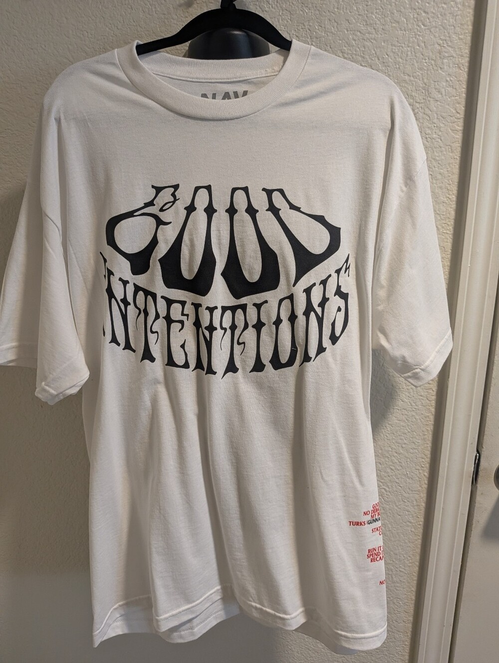 NAV x Vlone Good Intentions Tour T-Shirt NWOT White XL Graphic Tee